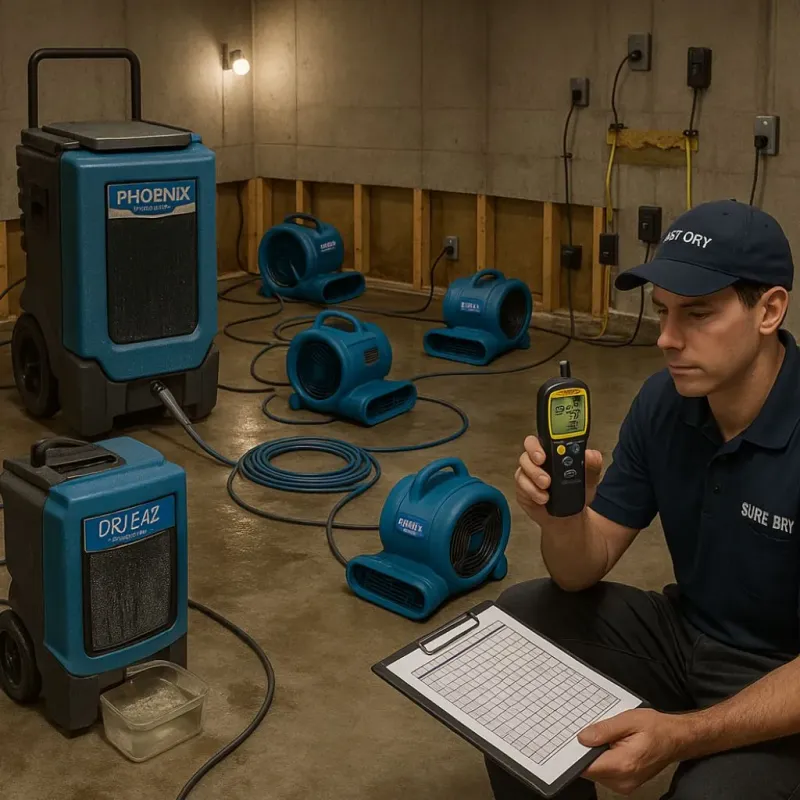 Structural Drying and Dehumidification process in Hampden County, MA